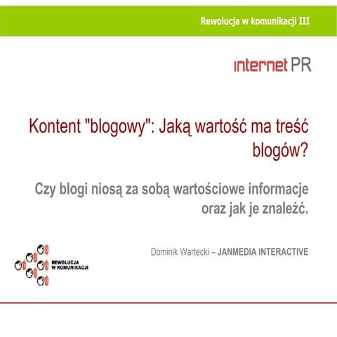 Jaka wartosc ma tresc blogow?