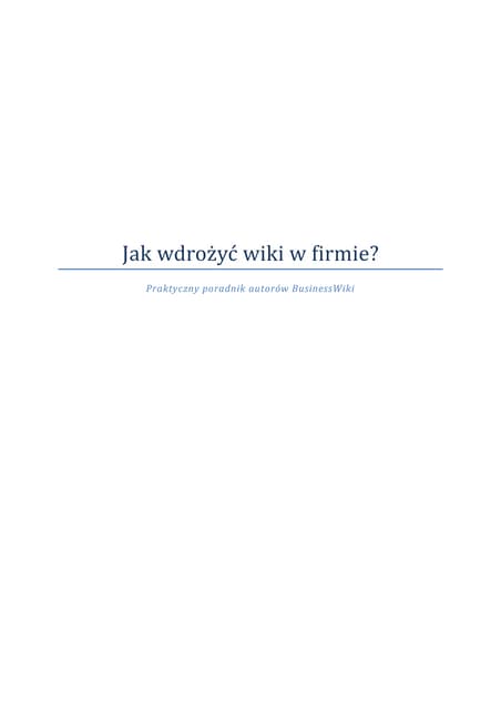 Jak wdrozyc wiki w firmie - Divante