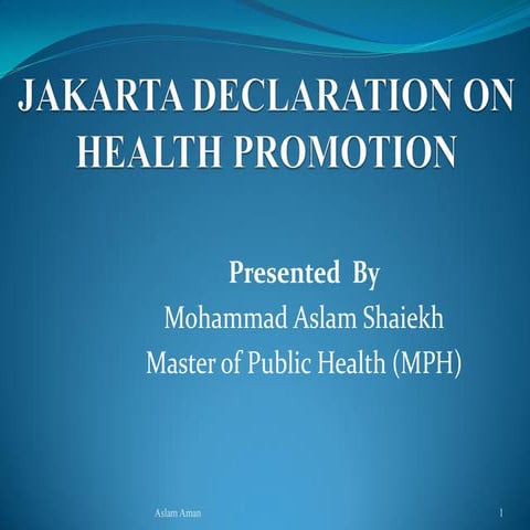 Jakarta Declaration on Health Promotion