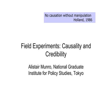 Field Experiments in Experiments: A Basic Introduction