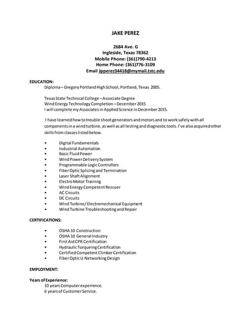 Jake resume Jake resume