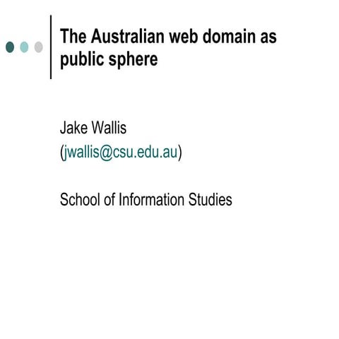 Jake wallis faculty phd forum 2011