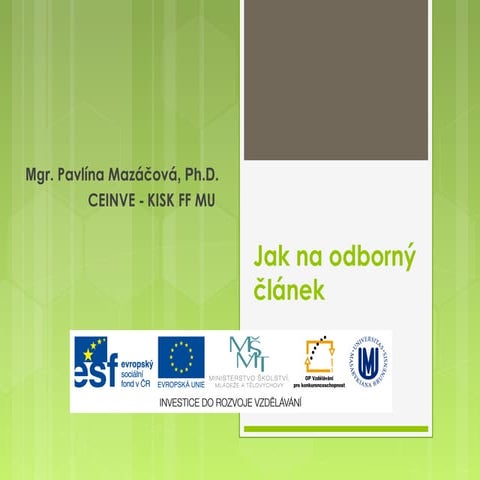 Jak na odborny clanek