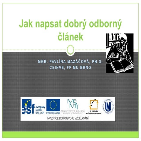 Jak napsat dobry odborny clanek