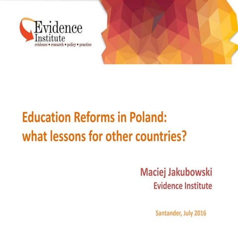 INEE Curso UIMP 2016 - Evaluación educativa: Maciej Jakubowski