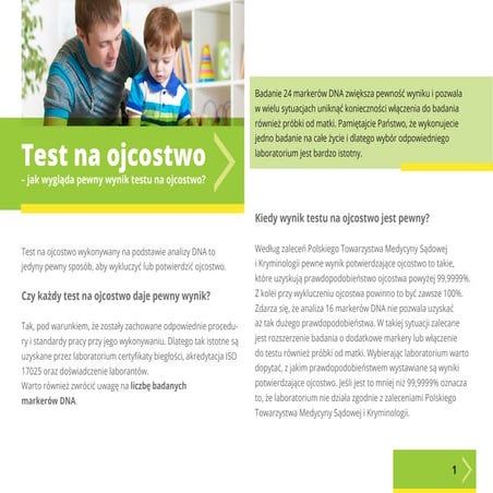Jak wygląda pewny wynik testu na ojcostwo