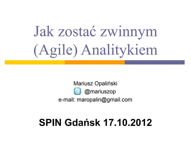 Jak zostać zwinnym (Agile) analitykiem