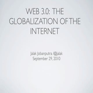 Jalak Jobanputra : Web 3.0 Globaliz...