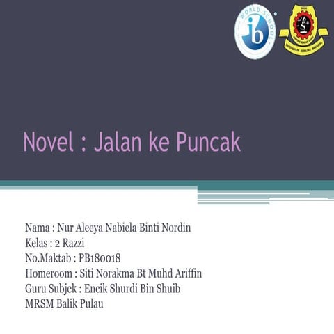 Novel : Jalan ke Puncak (Tingkatan 2)