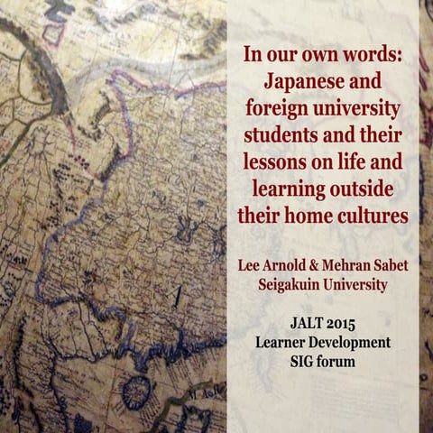 In our own words: Japanese and foreign university students and their lessons ...