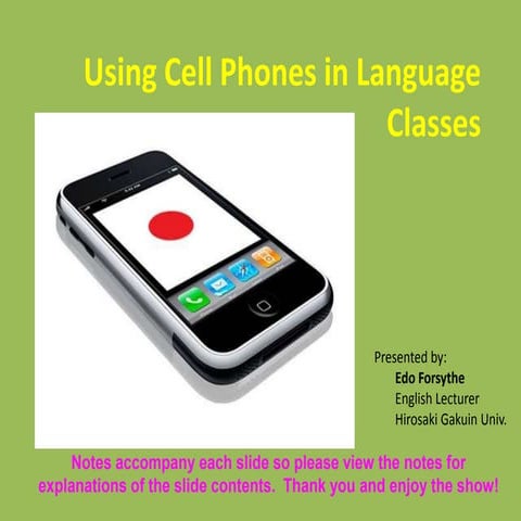 Using Cell Phones in Language Classes