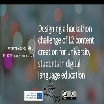 Designing a hackathon challenge of L2 content creation for university student...