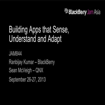 JAM844 - Building Apps that Sense, Understand and Adapt