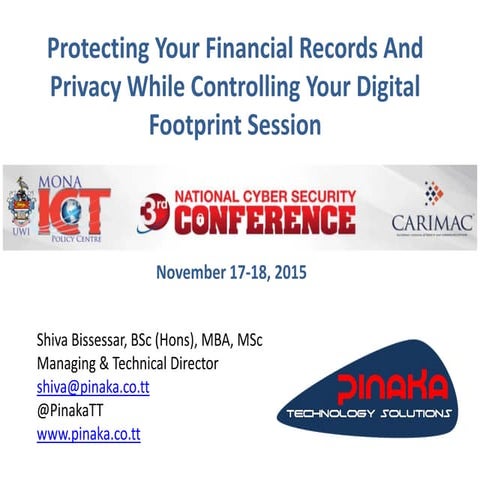 Protecting Financial Records, Privacy & Digital Footprint