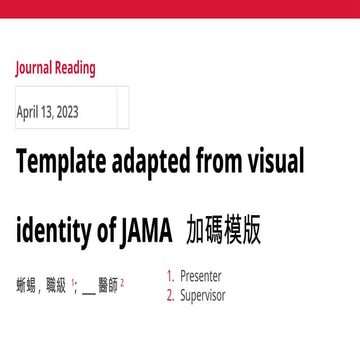 Template adapted from visual identity of JAMA | PPTX