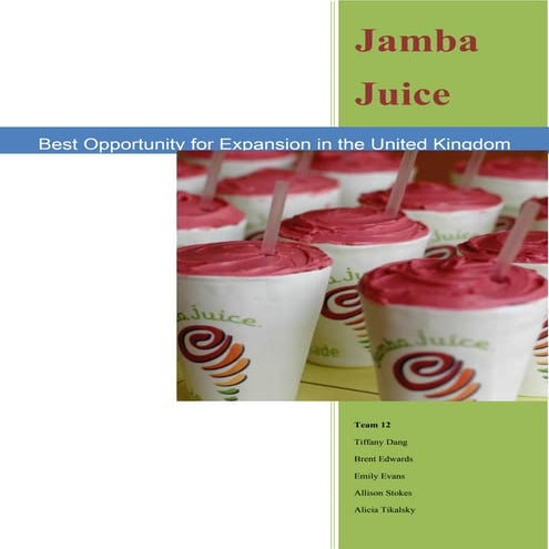 Jamba Juice Expansion Plan