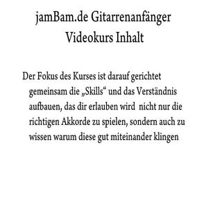 Jam Bam Kursinhalt Final