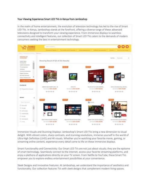 Jamboshop's Smart LED TVs Redefining Entertainment in Kenya.ppt