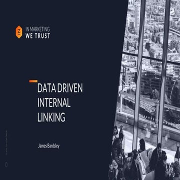 Data-Driven Internal Linking Optimisation