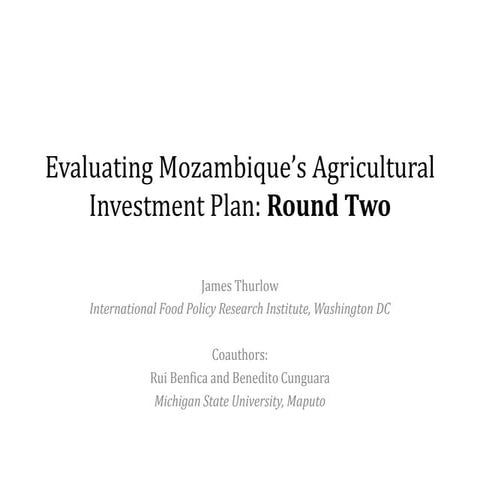 Evaluating Mozambique’s Agricultural Investment Plan: Round Two