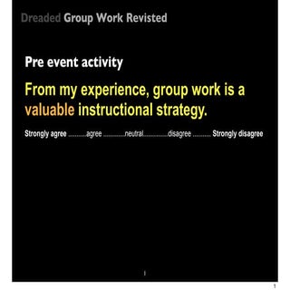 The dreaded "Group Work" strategy r...