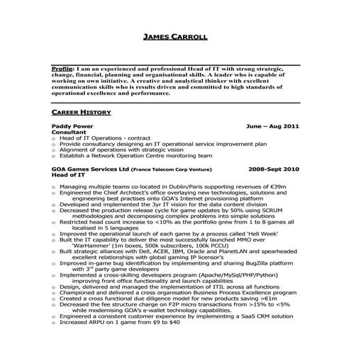 James carroll   curriculum vitae