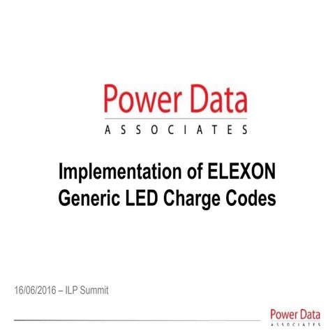 PLS 2016: Important ELEXON update: implementation of generic LED charge codes