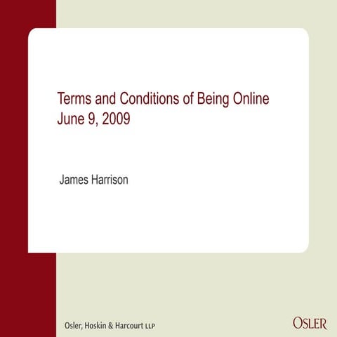 James Harrison - Legal Loopholes And Internet Black Holes The Terms And