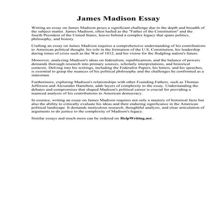 James Madison Essay