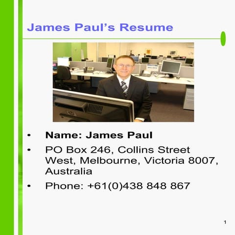 James Paul Resume   March 2011
