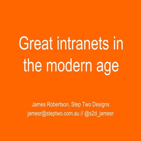 Great (SharePoint) intranets in the modern age