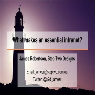 What makes an essential intranet?