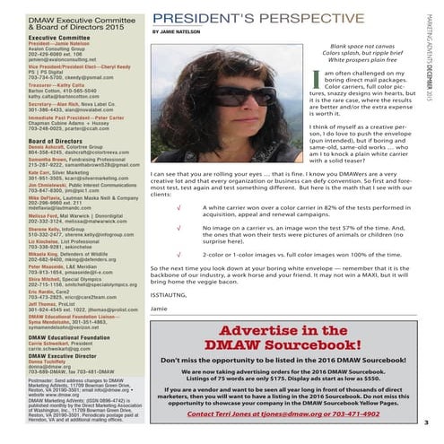 DMAW Marketing AdVents – Jamie Natelson’s “President’s Perspective” - Decembe...