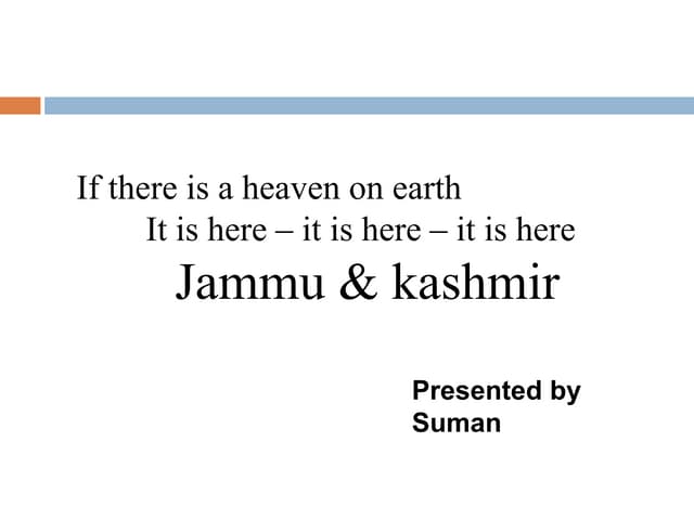 Tourism on Jammu & kashmir 