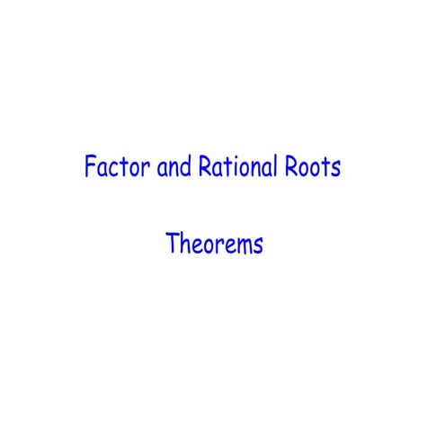 Jan. 12 Binomial Factor Theorm