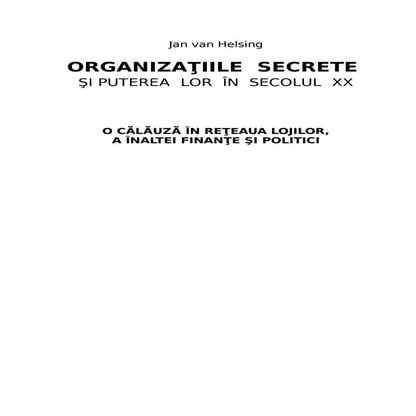 Jan Van Helsing-Organizatii secrete