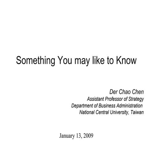 Something-You May like to Know