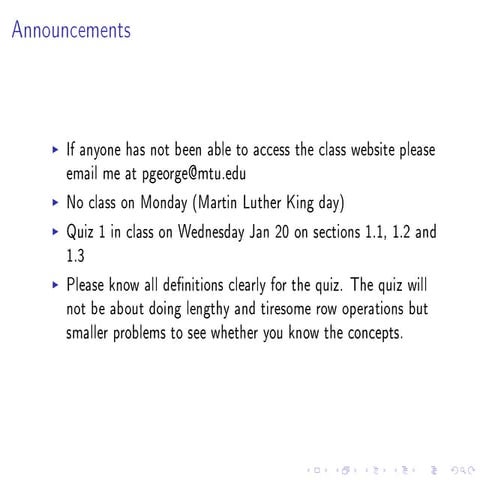 Linear Combination, Matrix Equations