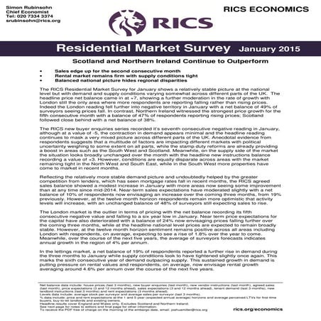 January 2015 RICS UK Residential Market Survey