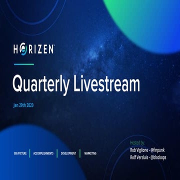 Horizen Quarterly Live Update - 4Q 2019