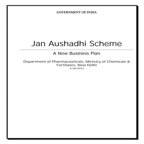 JAN AUSHADHI SCHEME DETAILS.