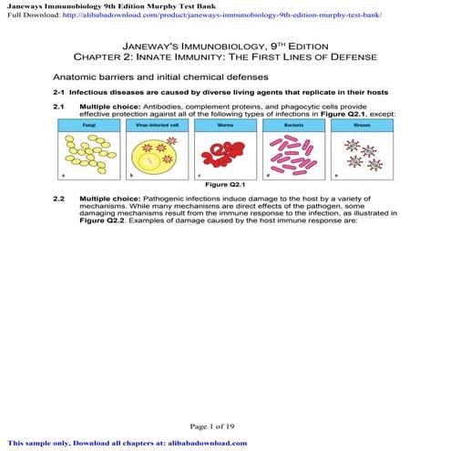Janeways Immunobiology 9th Edition Murphy Test Bank