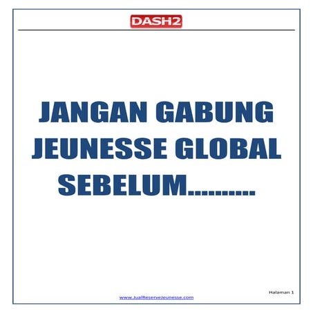 Jangan bergabung di Jeunesse Global!