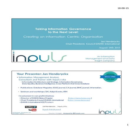 DAMA Webinar: Taking Information Governance to the Next Level