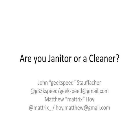 Janitor vs cleaner