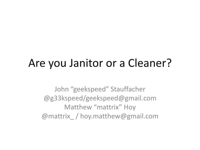 Janitor vs cleaner
