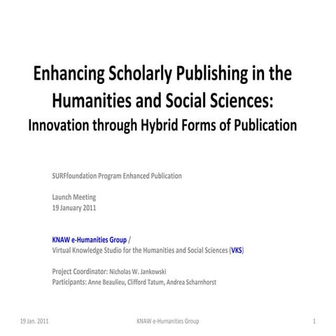 Jankowski and beaulieu, slides surf presentation launch draft4,  19 jan2011