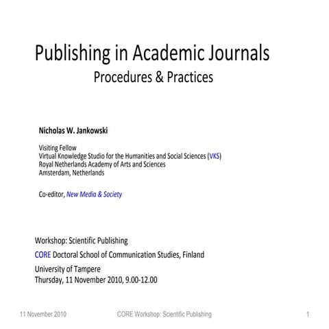 workshop scientific publishing, 12 nov2010