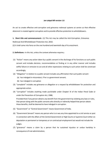 Jan lokpal bill by public