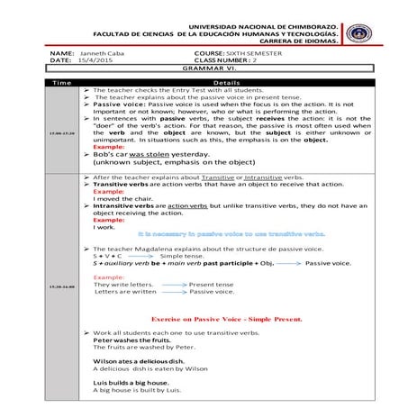 Janneth lesson report